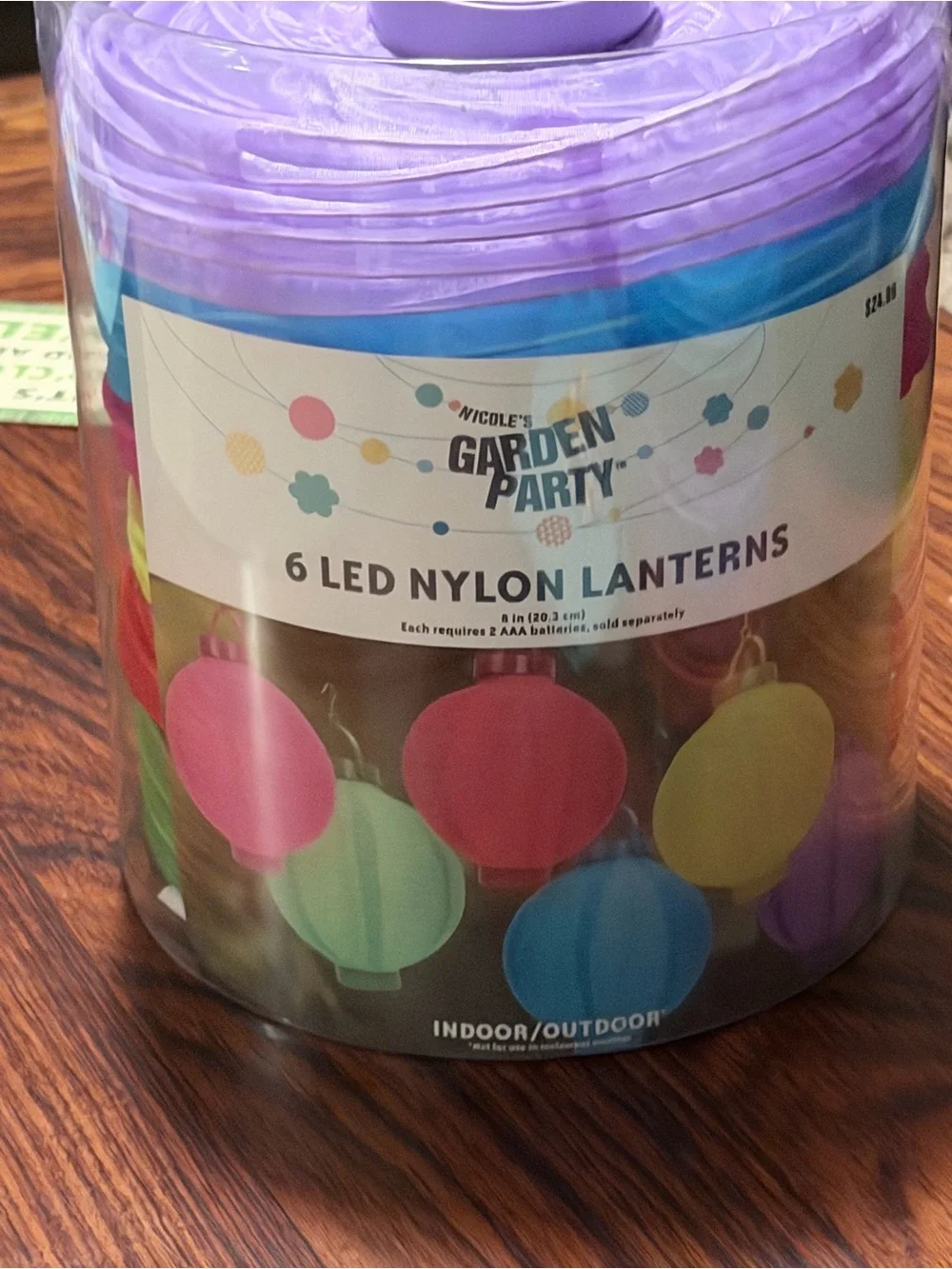 Nicole’s Garden Party 6 LED Nylon Lanterns Used 1X Indoor/outdoor Colorful